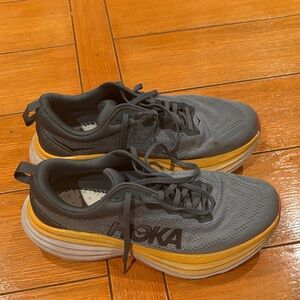 Hoka Men's Athletic Shoes in Gray and Yellow